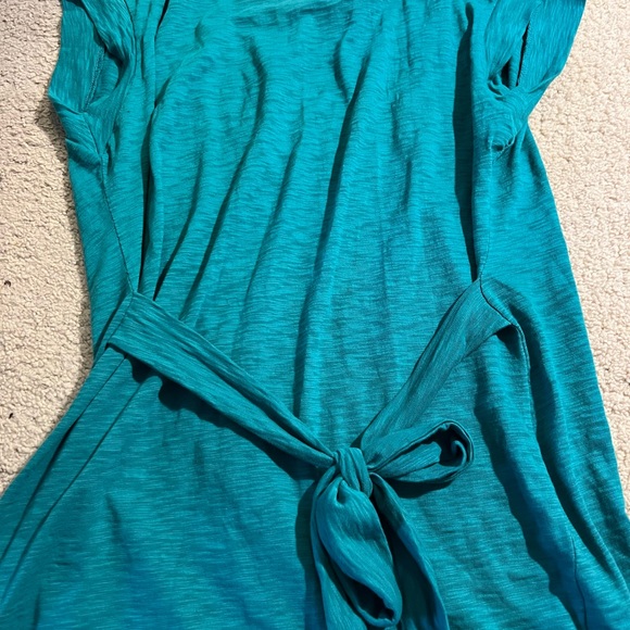 Blue Tshirt Dress with Tie - Picture 3 of 3